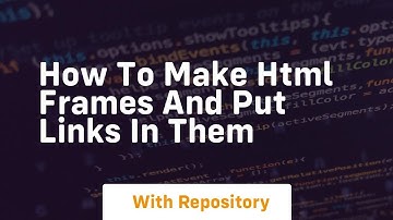How to make html frames and put links in them