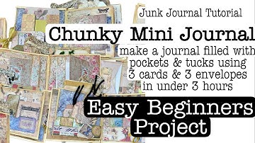 How to make a Quick Mini Journal using 3 Cards & Envelopes. Beginners Tutorial.