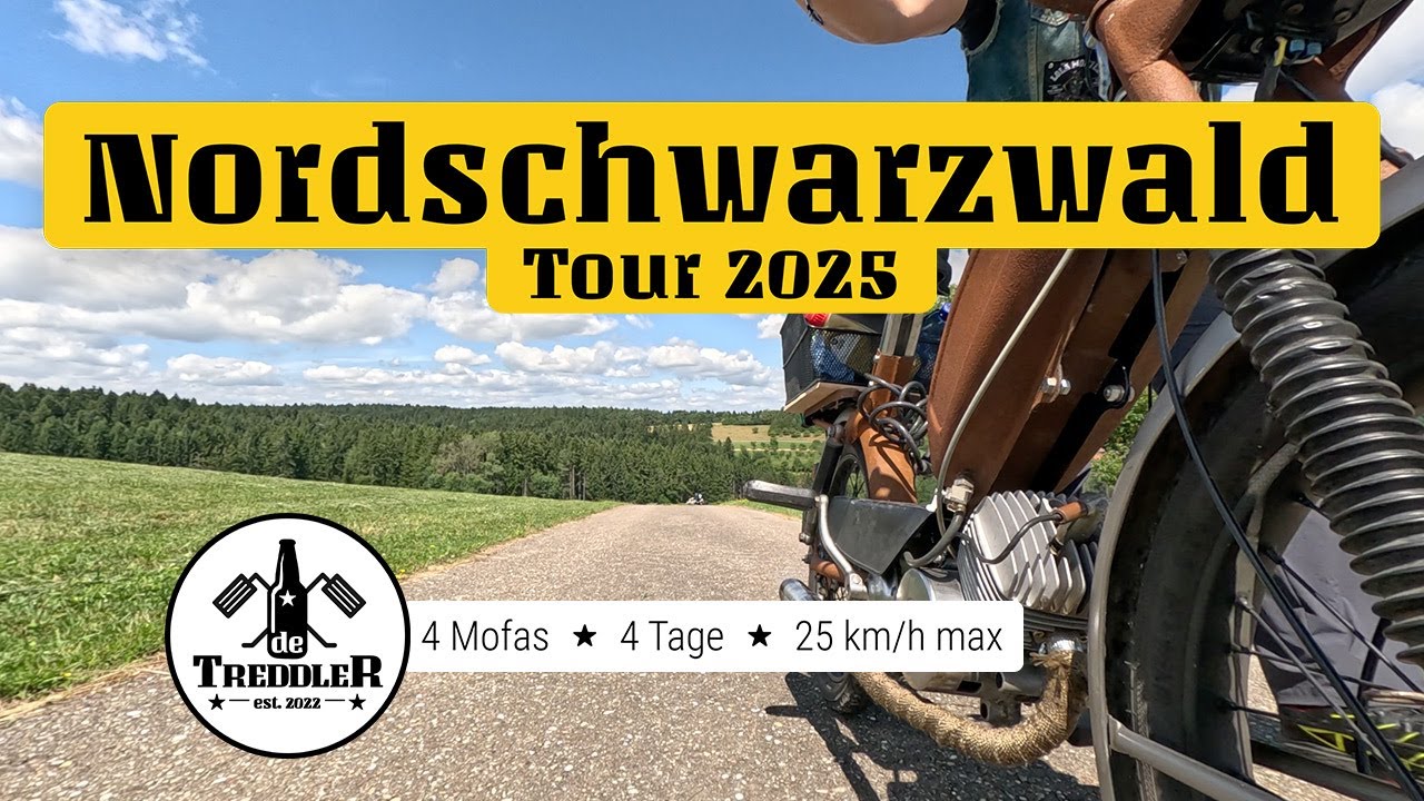 Mit Mofas durch den Schwarzwald - 4 Mofas, 4 Tage - 25 km/h maximal! Nordschwarzwald Tour 2025
