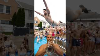JUMP FRANKIE #funny#popular#shorts#pool#party#youtubeshorts#olympic#trampoline#fun#trump#jump#lol