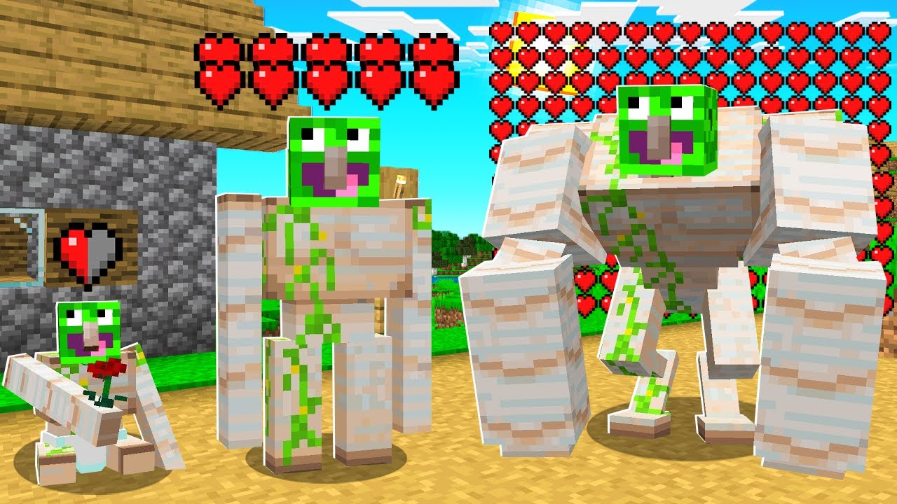 TESTUJĘ ŻYCIE ŻELAZNEGO GOLEMA w Minecraft! *od narodzin do śmierci*
