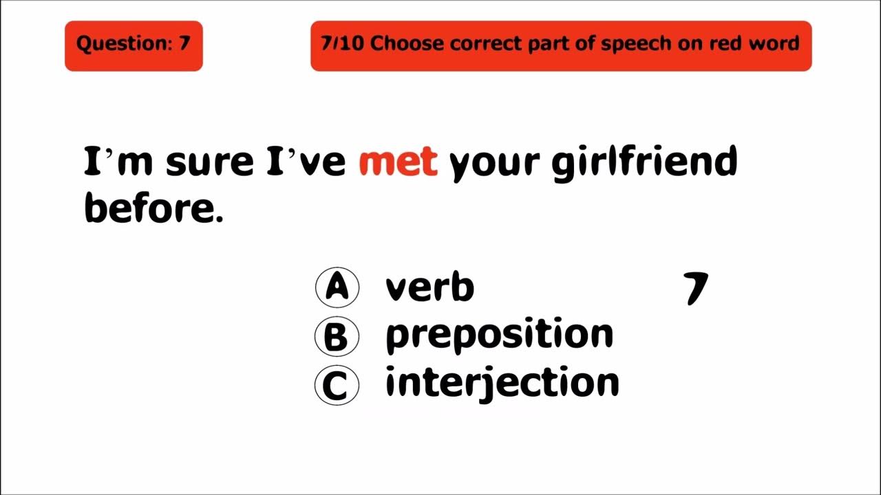 Parts of Speech Quiz mrlazyworld_kh YouTube