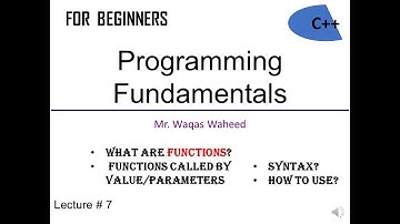 CSC-121(201) Lecture 7 (FUNCTIONS) |Programming fundamentals #syntax #functions_call #sirwaqarwaheed