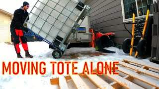 Snow Plowing & Spraying Liquid De-Icer | Loading 275 Gal. Tote By Myself