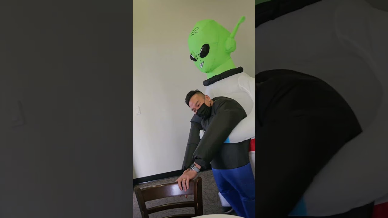 alien abduction of a dentist caught on camera with straight ergo posture  