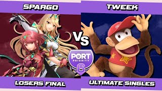 Port 6 Losers Final - Sparg0 (Pyra & Mythra) Vs. Tweek (Diddy Kong) SSBU Ultimate Tournament