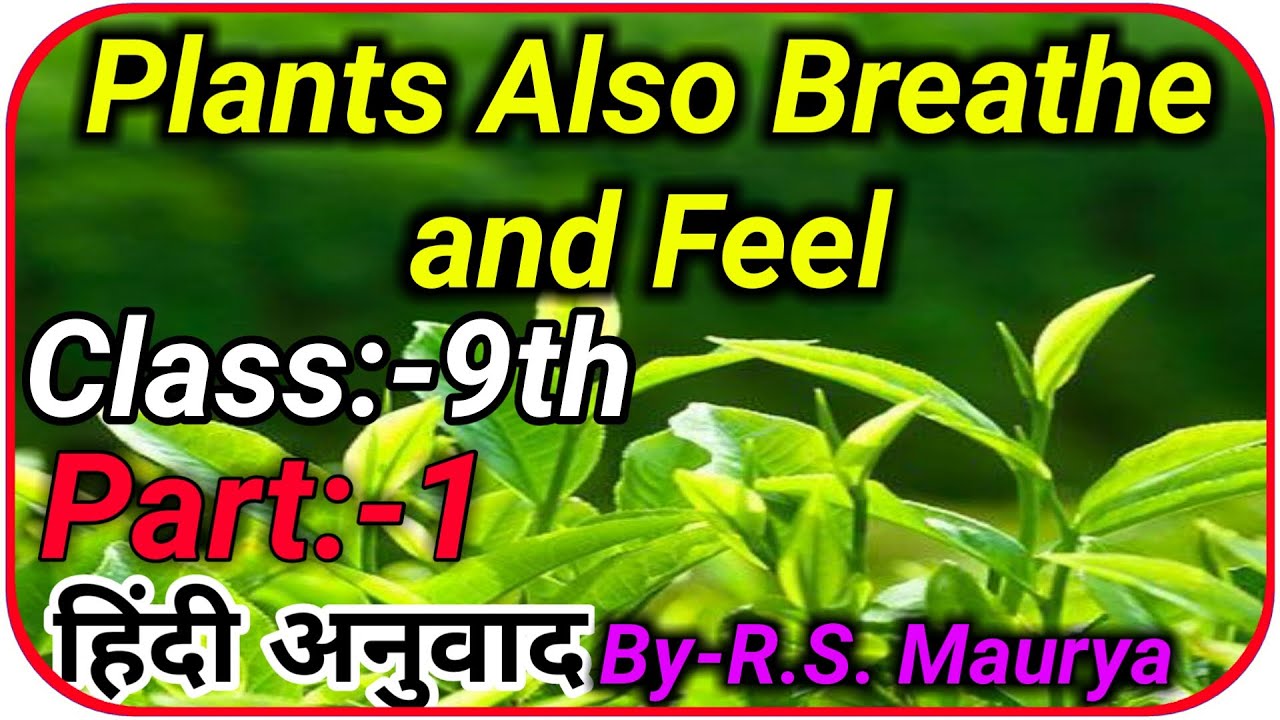 Plants Also Breathe And Feel हिंदी अनुवाद Part 1 Class 9 plants also