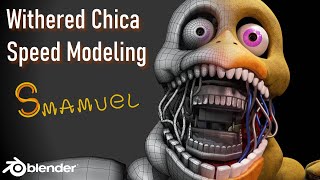 Making a Withered Chica model! (Speed Modeling) [BLENDER/FNAF]