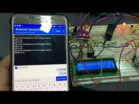 Control device using bluetooth#Temperature Sense#LED control using Bluetooth  HC-05. Arduino project