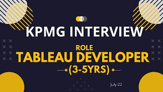 Famous KPMG Interview Experience of #kpmg #interviewquestions ,#tableauinterview  #tableaudeveloper Wealth