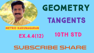 10th Std Maths Ex.4.4(12) Draw a circle of radius 4.5cm. Take a point on the circle. Draw the tangen
