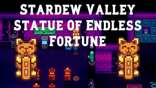 Statue Of Endless Fortune | Stardew Valley
How to get Statue Of Endless Fortune and what it does! Details in description!
Thanks for watching! If you like the video hit that like button and dont forget to subscribe!
STARDEW VALLEY WIKI ➜ https://stardewvalleywiki.com/Statue_Of_Endless_Fortune
All this information is from the Stardew Valley Wiki :)
Requirements:
- You need to unlock the Casino
- You need 1,000,000 G
Facts:
- The player can purchase as many Statues as they can afford, there is no limit to the number allowed
Benefits:
- It produces one gift or item each day
- On days when no villager has a birthday, the statue has an equal chance of producing one of four items: Diamond, Iridium Bar, Omni Geode or Gold Bar
- On a villagers birthday, the statue will produce a specific one of his/her loved items
MUSIC:
Birds by Scandinavianz https://soundcloud.com/scandinavianz
Creative Commons — Attribution 3.0 Unported — CC BY 3.0
Free Download / Stream: https://bit.ly/Birds-Scandinavianz
Music promoted by Audio Library https://youtu.be/4iknKLfV2X8 Statue Of Endless Fortune | Stardew Valley