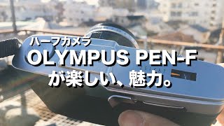 ハーフカメラOLYMPUS PEN-Fの魅力をレビューしました。一眼レフで2倍も撮れて写りもいいカメラです！