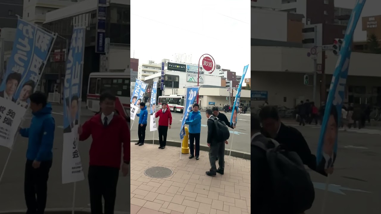 【朝のご挨拶】地下鉄琴似駅前にて
