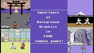 Meaning of background graphics in 4 famous Commodore 64 games