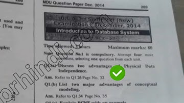 [2014] Mdu BCA 3rd Sem Database Question Paper #MduQuestionPaper.in