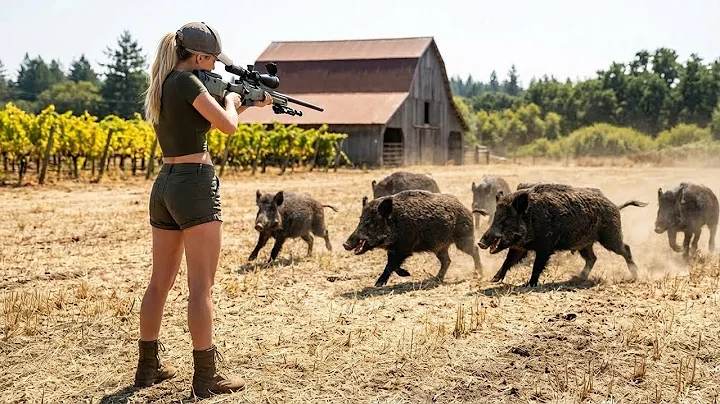 Wild Boar Hunting – Insane Winter Moments: Hunter Takes Down Massive Hogs with Perfect Shots