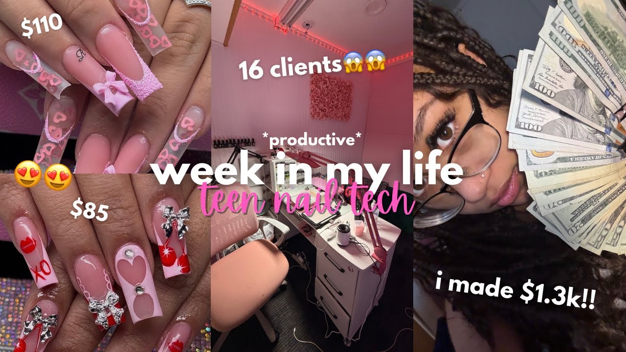 i had 16 clients in 5 days… | week in my life as a teen nail tech💅