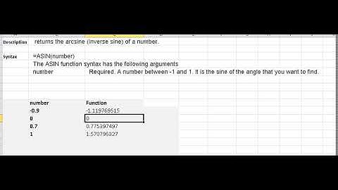 asin function in excel