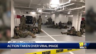Marylanders outraged after National Guard members relegated to rest in parking garage
