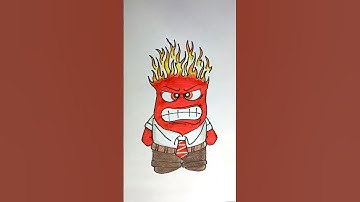 How to draw Anger from Inside Out 2 🔥😍 #shorts #drawing #art #insideout2 #anger #character #viral