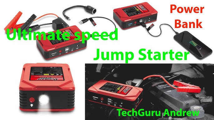 Ultimate speed Portable Jump Starter With Power Bank UMAP 12000 B2 - YouTube
