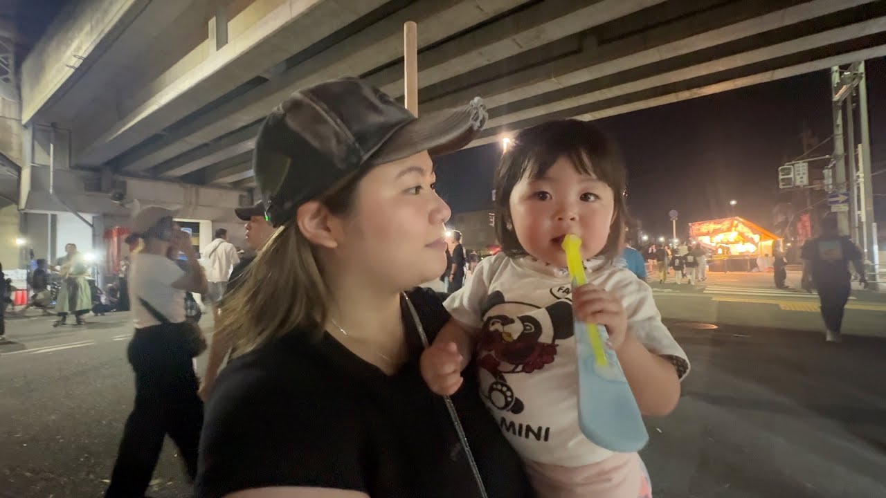 姪っ子を連れてだんじりを見に行く会。屋台食べる会。