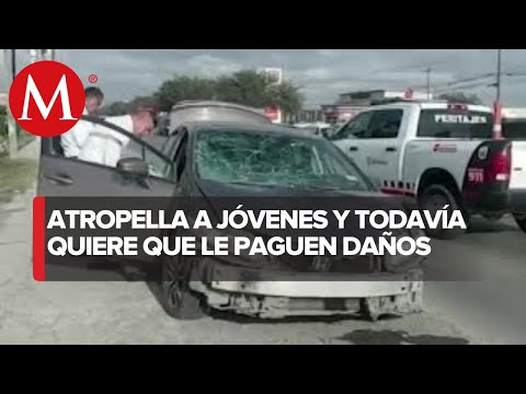 Conductor atropella a dos jóvenes y las demanda por reparación de daños; Tamaulipas