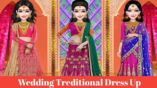 Wedding Indian Tredtional Dress Up👗Salon💅 | Bride Makeup and Dress up💄👩 | #asmr #makeup #bride screenshot 3
