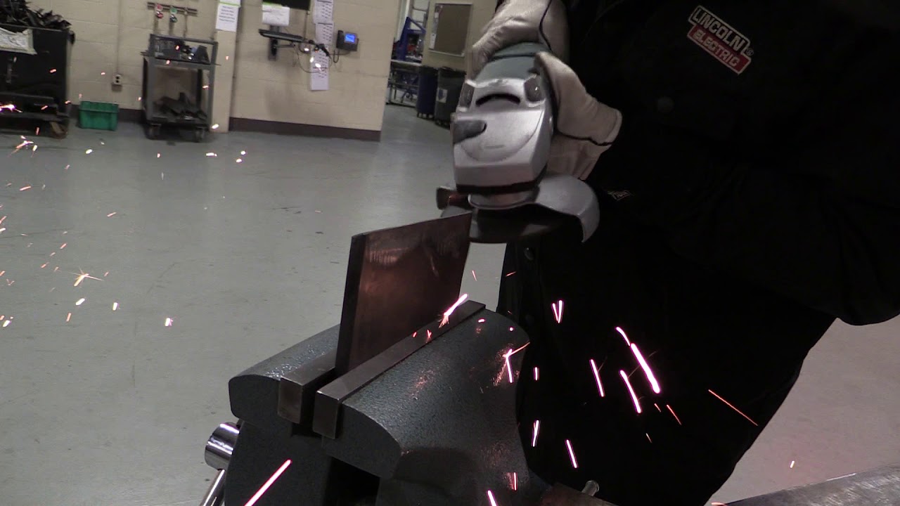 Putting an accurate and even root face on beveled testing plates.