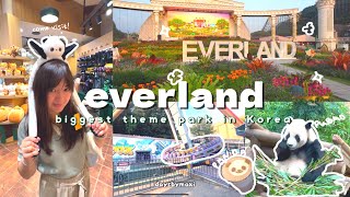 A Day at Everland | Korea's Largest Theme Park, pandas 🐼 , safari ride, roller coasters - KOREA VLOG