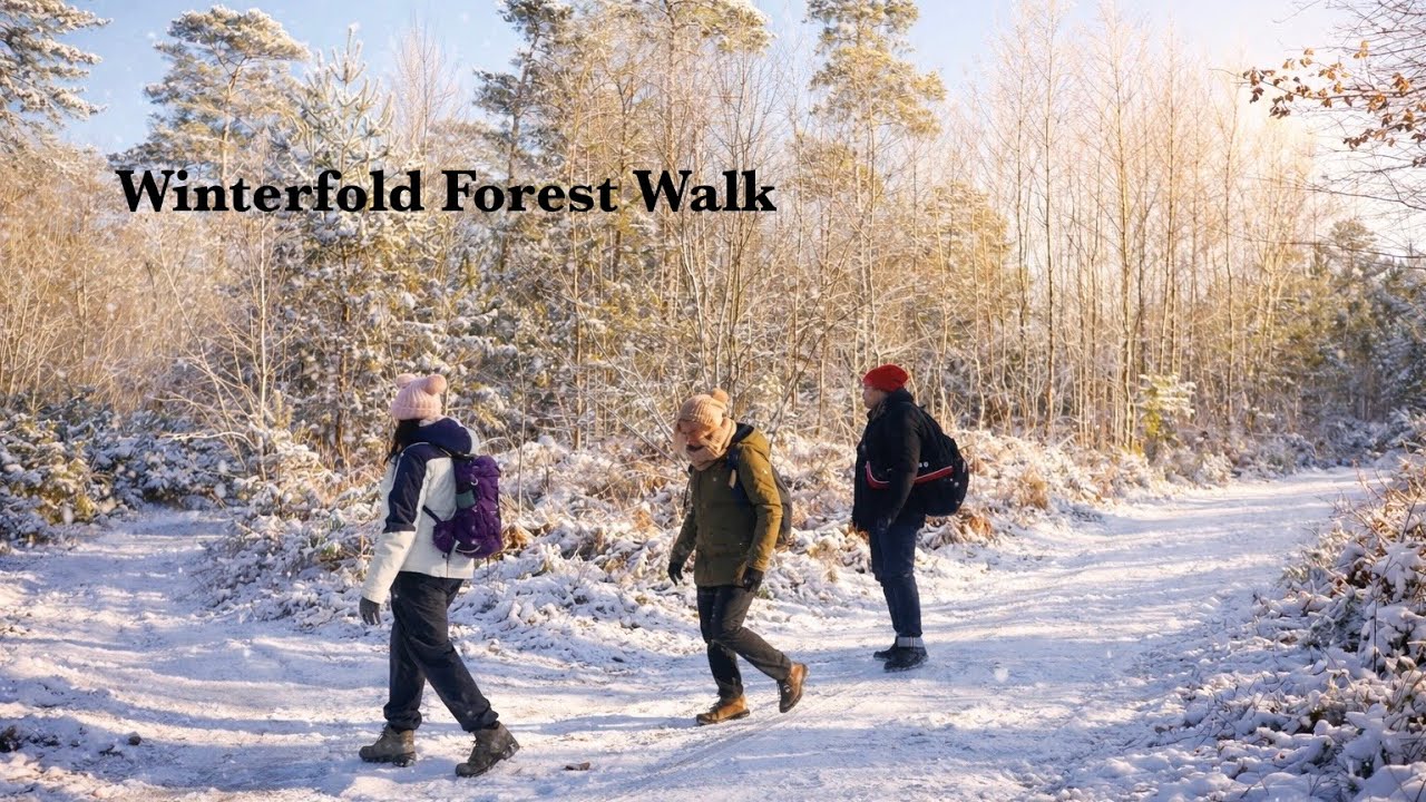 A Relaxing Winter Walk in Winterfold Forest 
