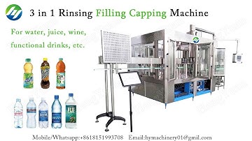 3 in 1 Rinsing Filling Capping Machine  for Non-carbonated Beverage Drinking Bottling Line