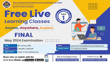 Final Paper 1: FR | Topic: Ind AS 110: Consolidated Financial Statements | Session 1 | 02 Jan, 2024