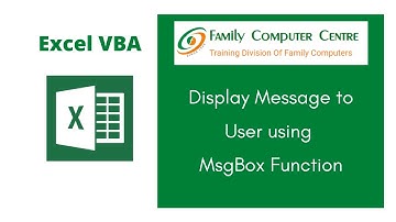 Excel VBA Tutorial | Display Message to user using MsgBox function
