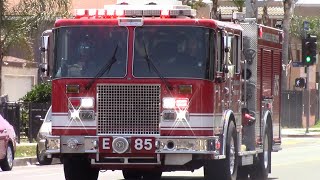 LAFD Engine 85, Rescue 833, and LAPD FPIU responding