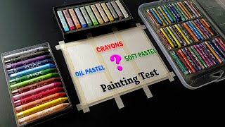 Oil Pastel - Soft Pastel - Wax Crayons Special Painting Test / Amazing Moonlight / for Beginners