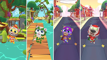 Talking Tom Hero Dash: Talking Tom,Talking Angela,Talking Ginger,Talking Ben (Android/iOS) Gameplay