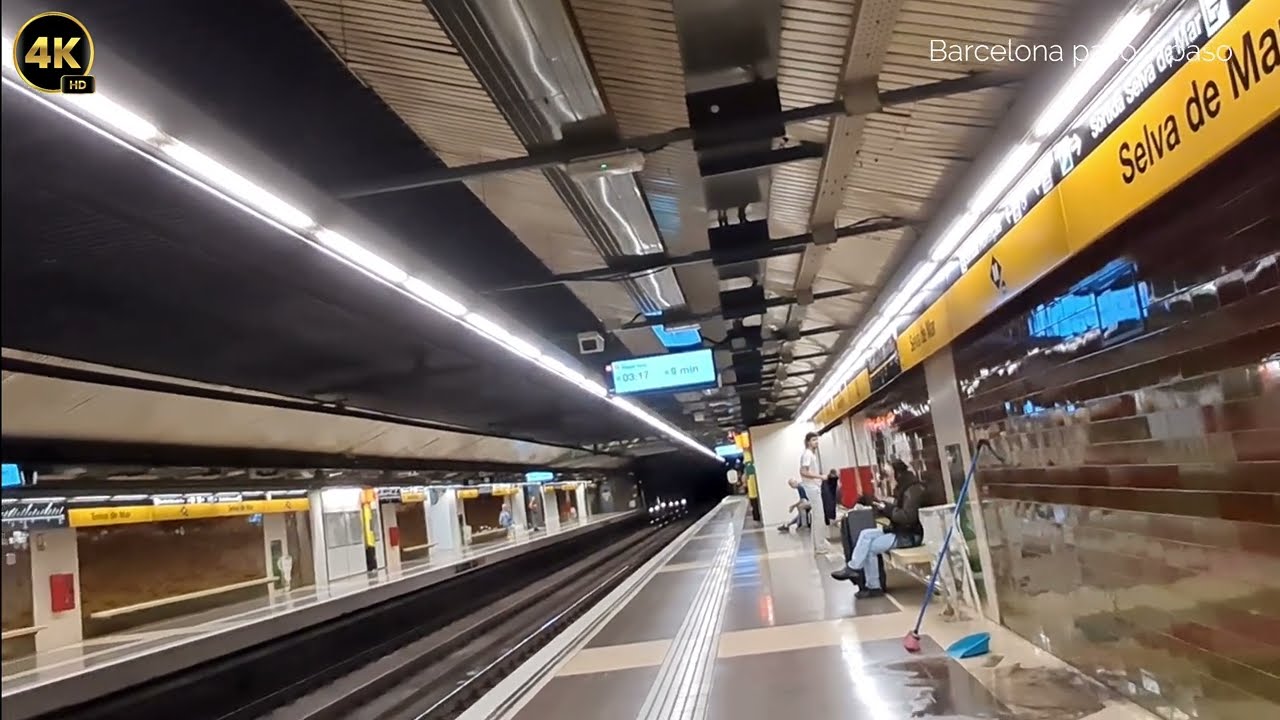 Metro Selva de Mar L 4 | Barcelona en metro | Paseos por Barcelona 4K | España