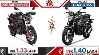 Untitled video🔥Hero Xtreme 160 V4 🆚 Suzuki gixxer 155 🔥 hindi 🇮🇳 comparison video ▶️