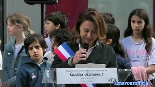 Dévoilement de la plaque en mémoire de Charles Aznavour - Discours de Delphine Bürkli - 16 mai 2024