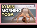 10 min morning yoga for calm connection  no props  all levels