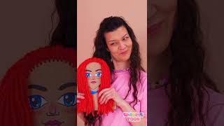 Mommy ❤️ Teach Me Comb my Hair ☺️ 🪮 With DIY Paper Doll 💇🏻‍♀️