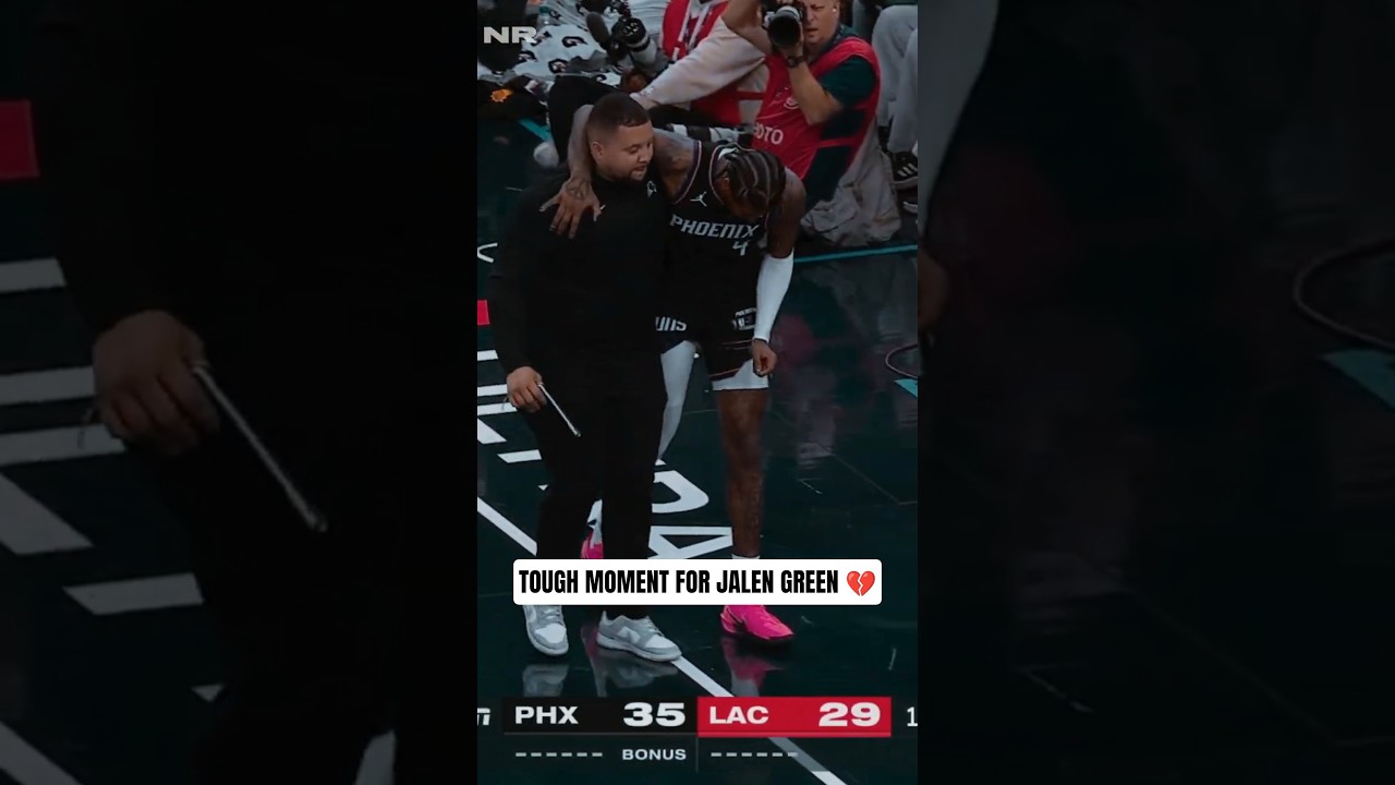 Сложный момент 😔 Джейлен Грин получил травму всего лишь во второй игре за «Санз»