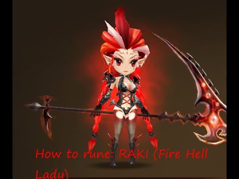 Summoners War: How to rune: Raki (The Fire Hell Lady) .