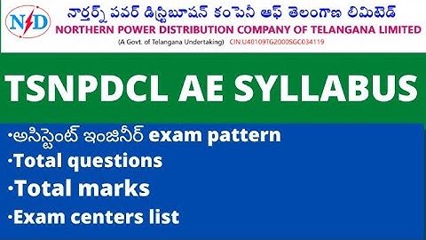 TSNPDCL Assistant Engineer Syllabus 2022 Exam Pattern Exam Topics Centers MCQ Questions