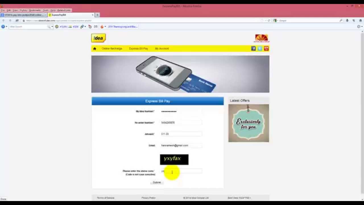 How To Pay Idea Postpaid Bill Online Bill Desk Youtube