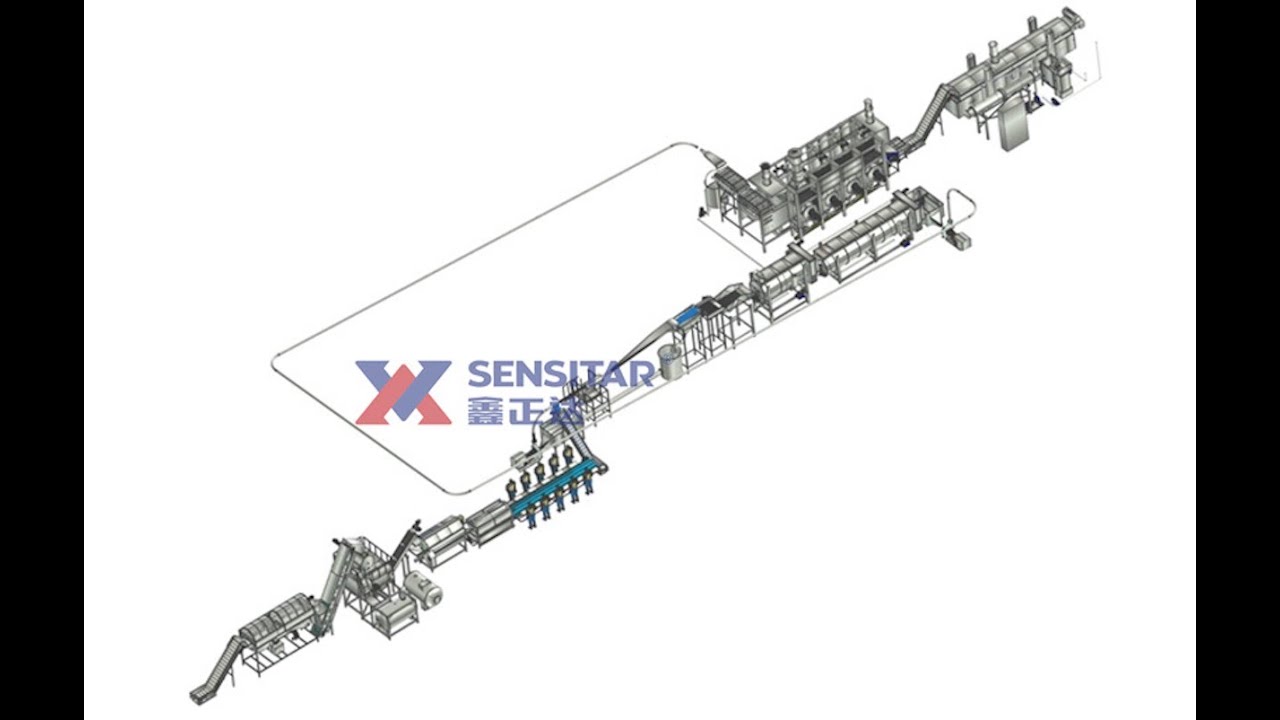 French fries production line hydro cutter steam peeler blancher manufacture factory