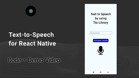 React Native Text to Speech | Code