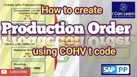 How to create Production order in mass using T Code COHV ! COHV t Code use